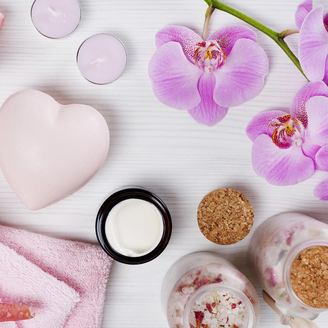 Flowers and beauty products by Lush Chelan