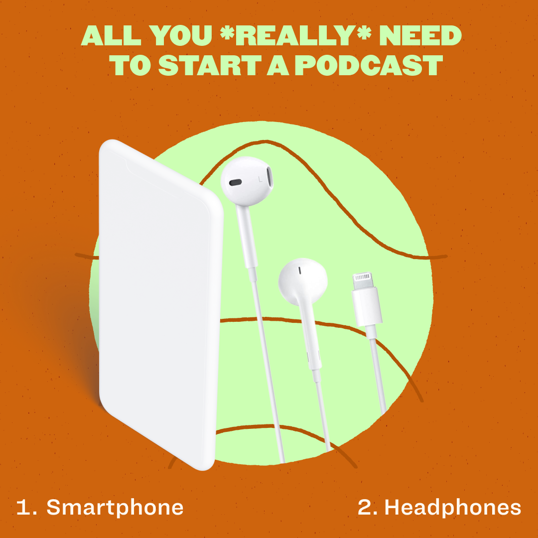 Photo of a smartphone and headphones