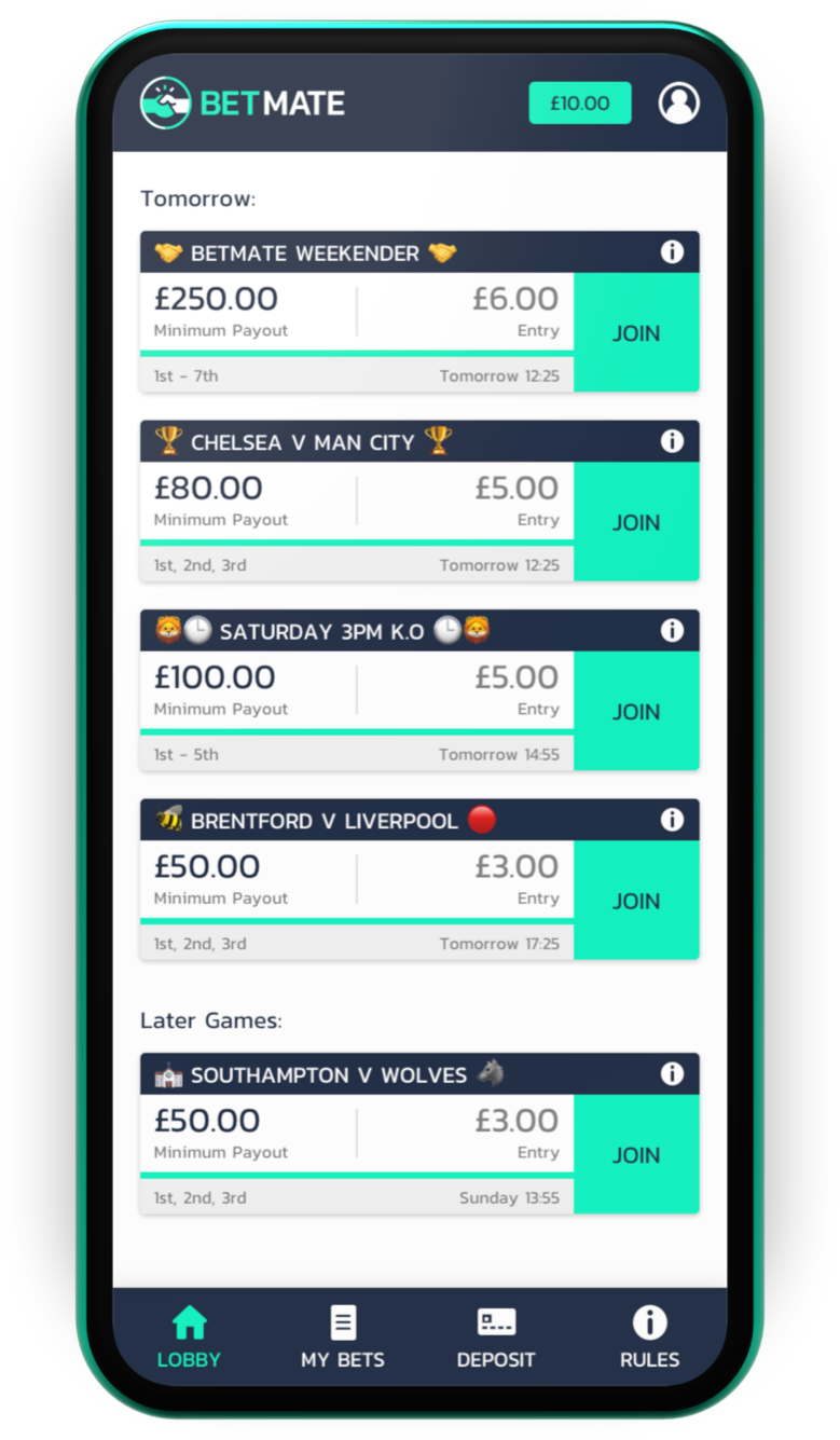 Betmate | Bet on Daily Fantasy Football