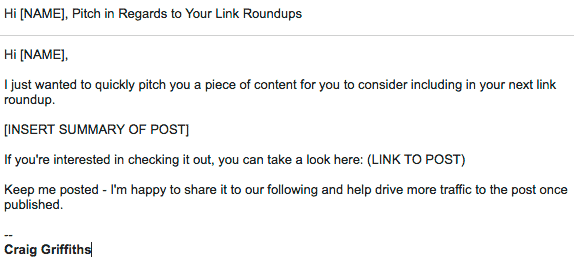 link roundup outreach email