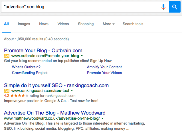 sponsored posts search operators