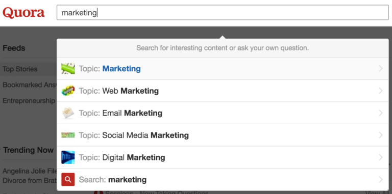 quora topic search