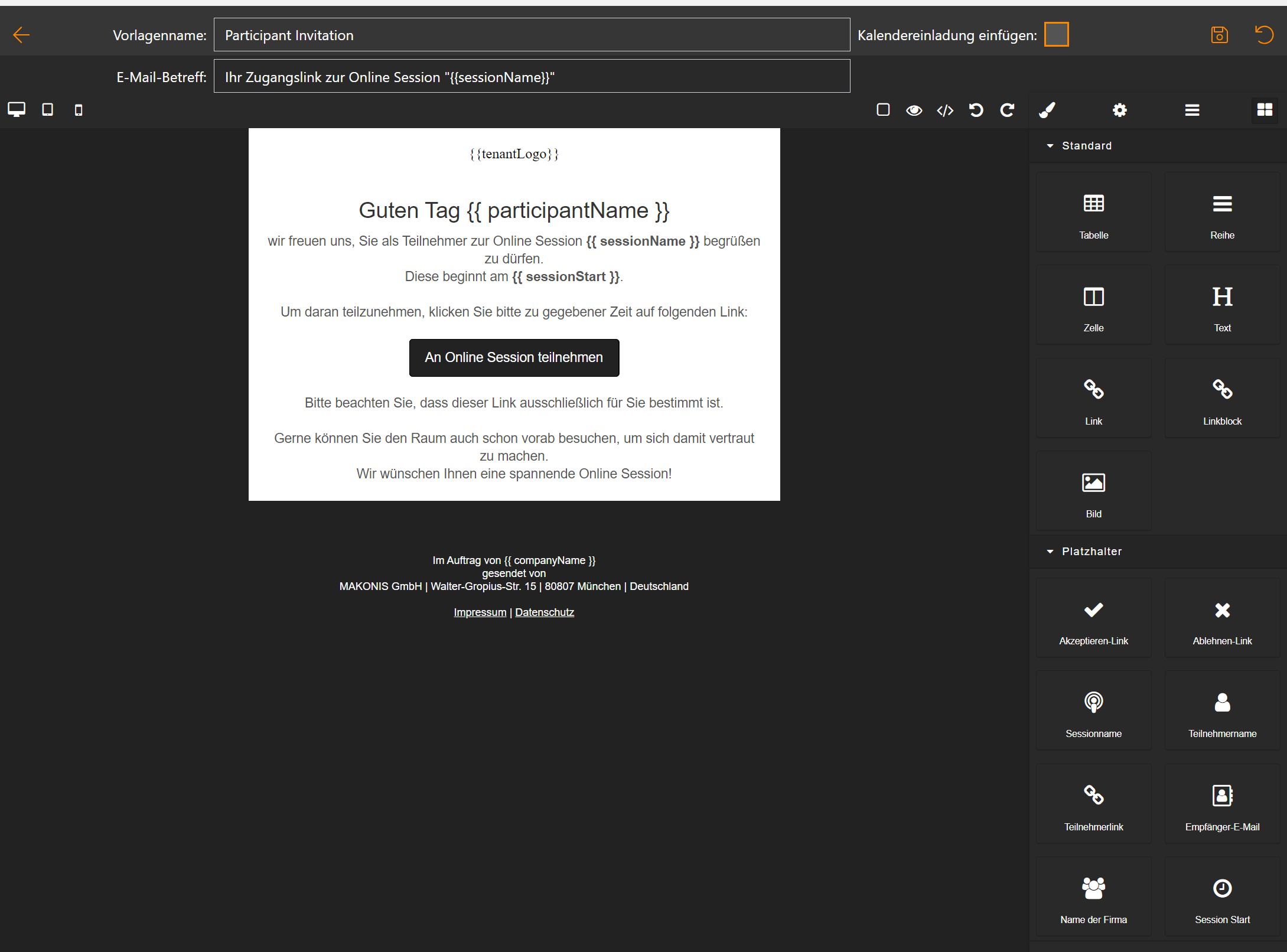 E-Mail Template bauen in der STREAMBOXY Backstage