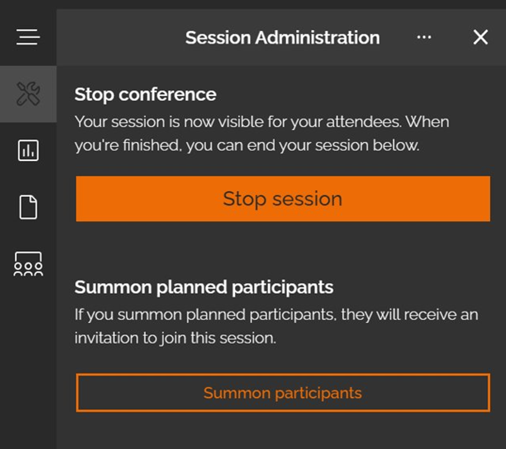 Beenden der Hauptsession für die Erstellung von Anwesenheitslisten