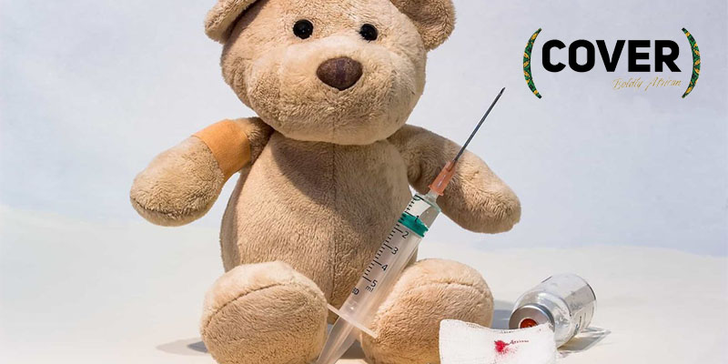 Cover Magazine teddy bear with syringe