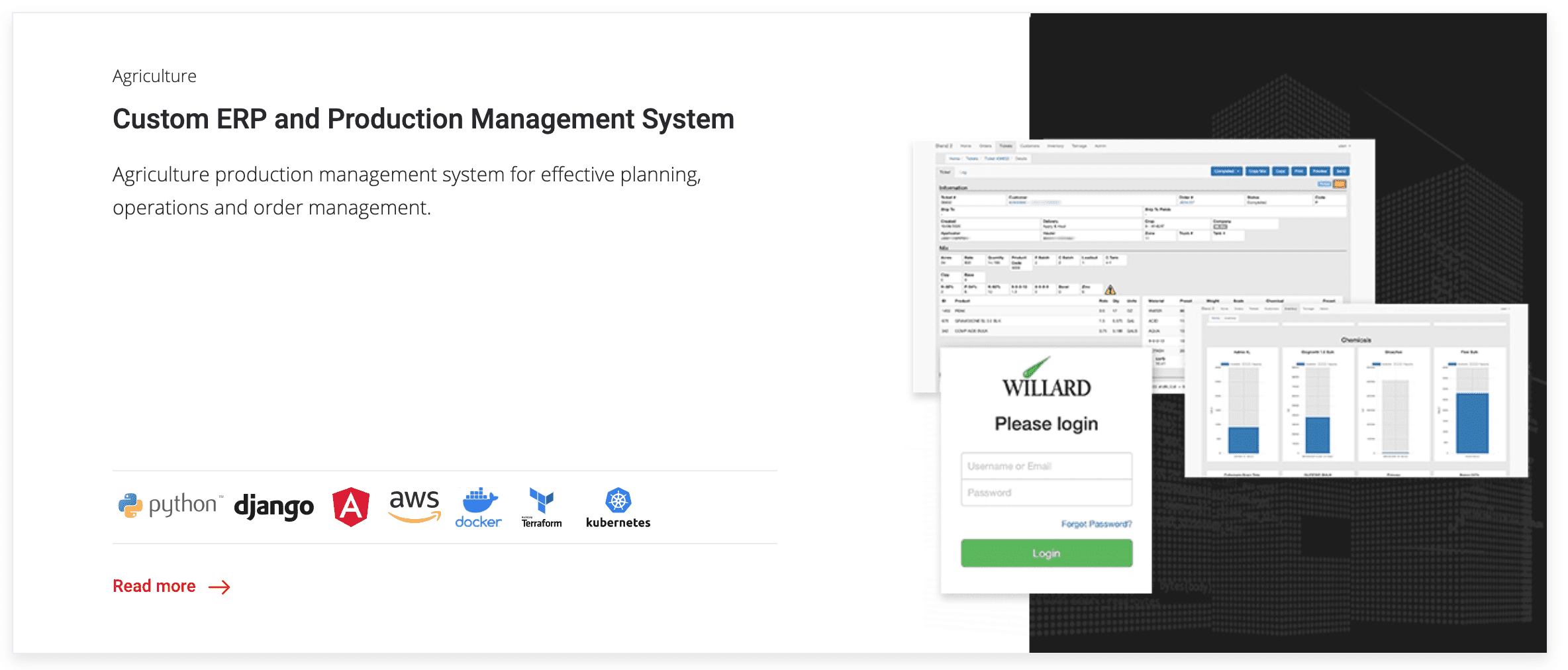 Bespoke software development example for our client.