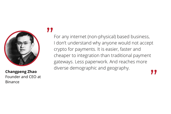 Changpeng Zhao, the founder at Binance - commenting on blockchain for Ulam Labs.