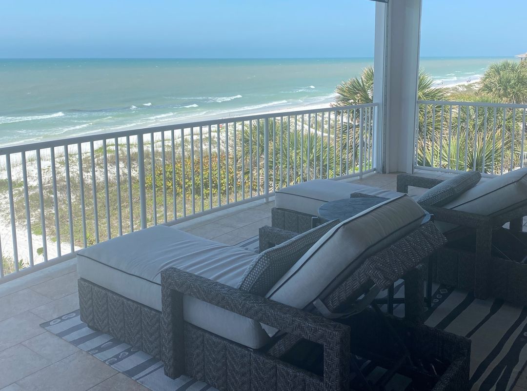 Patio and view from Andrew's beach house