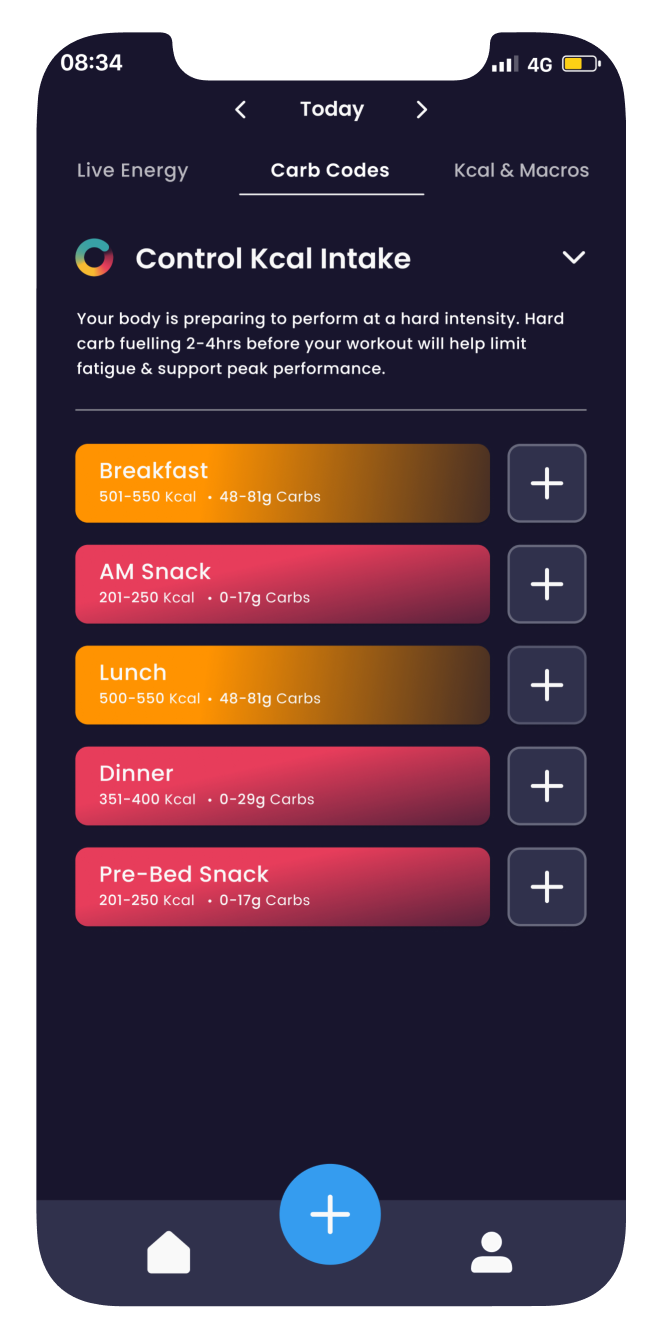 Hexis app Carb Coding