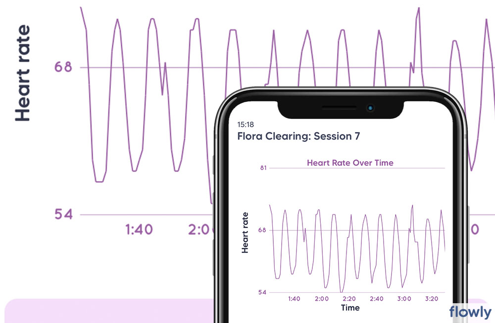 pattern of high HRV, heart rate graph in flowly data