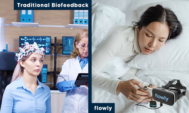 difference of traditional biofeedback and flowly app