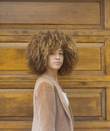 Woman with a cool haircut