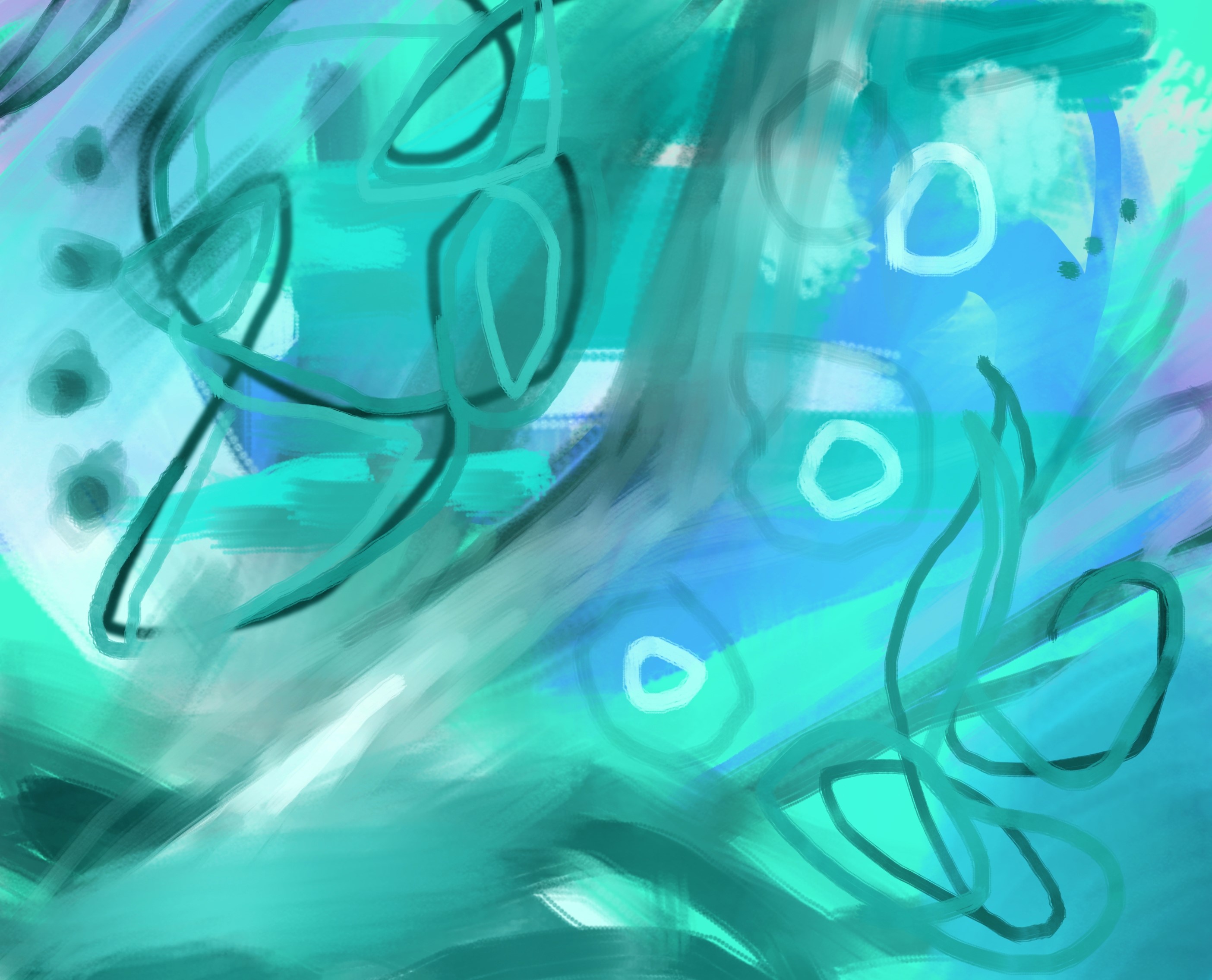 abstract painting in blues