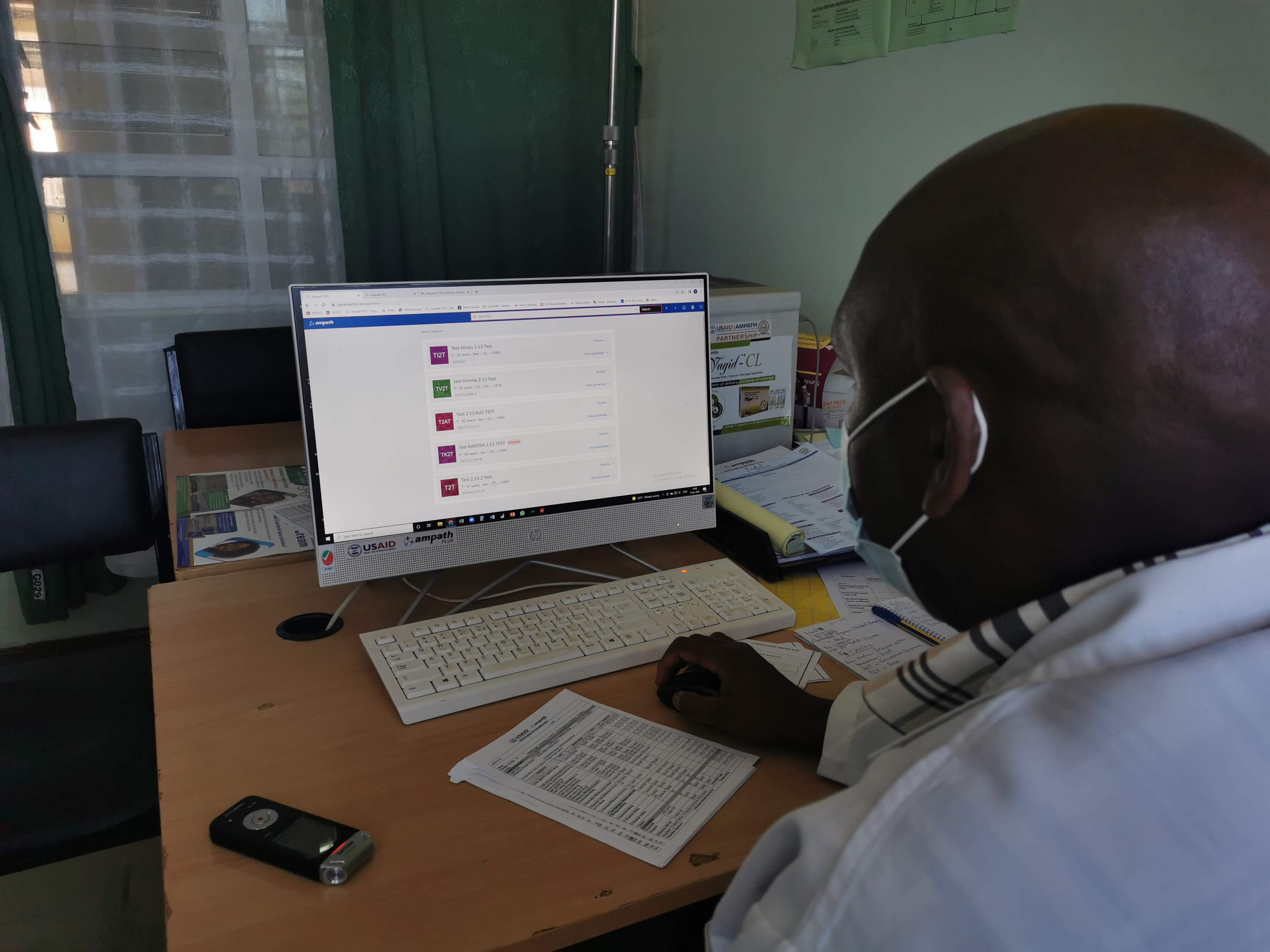 A clinician in Kenya using OpenMRS 3.x (Beta)