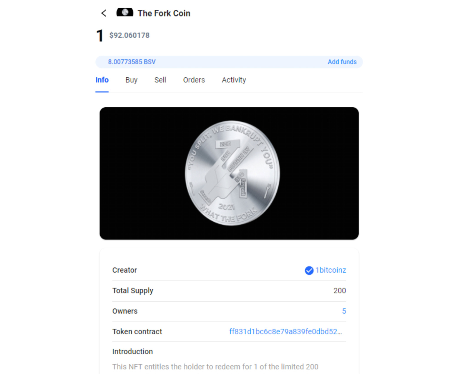 The Fork Coin