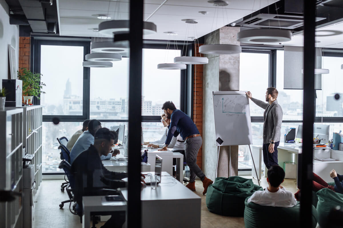 employees working in an office