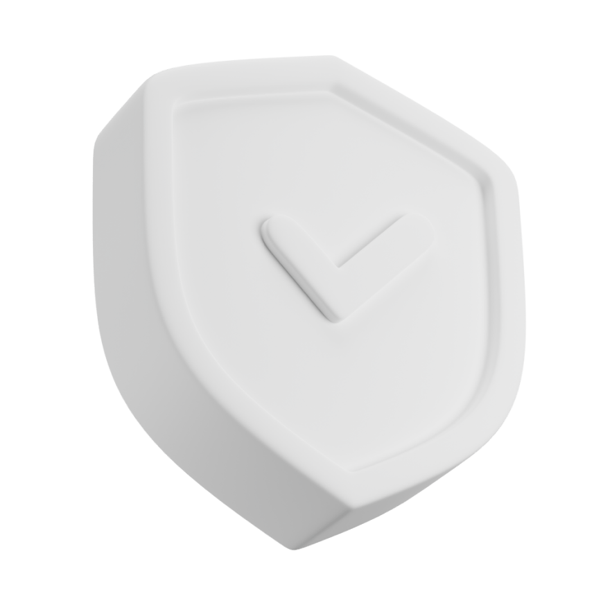 White clay icon of a shield.
