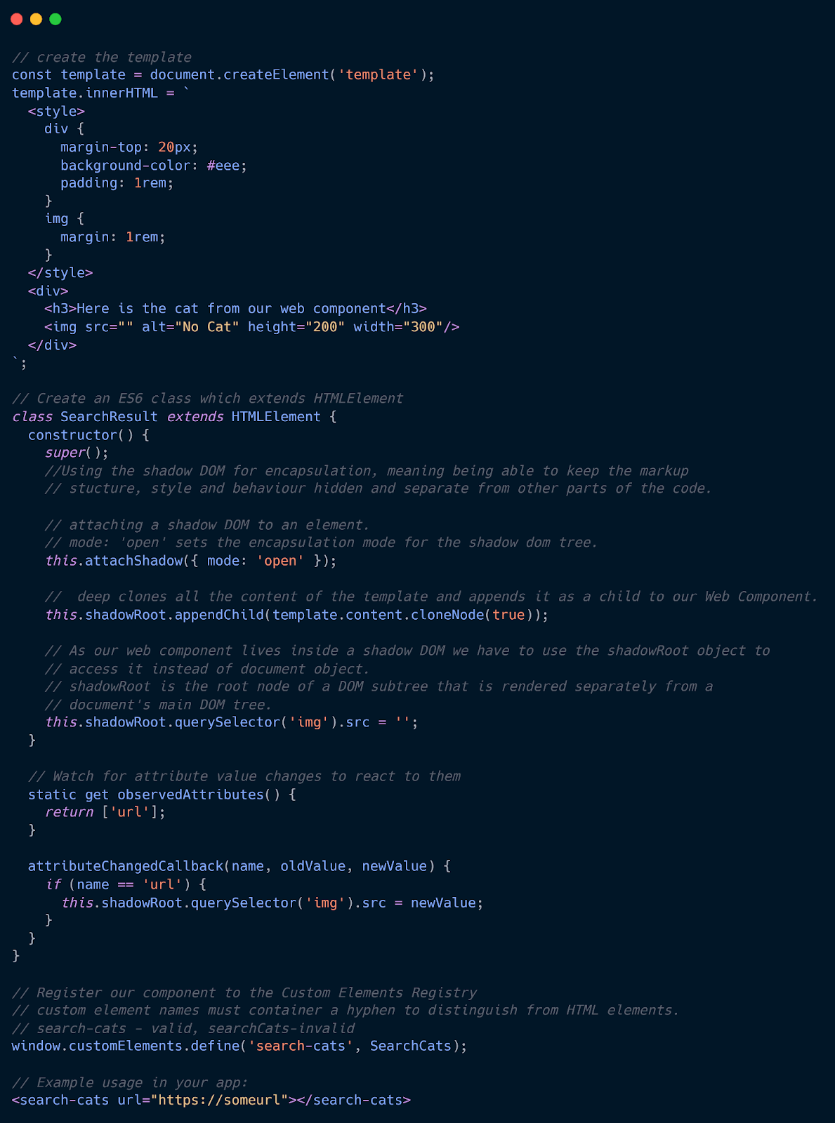 Creating a Web Component