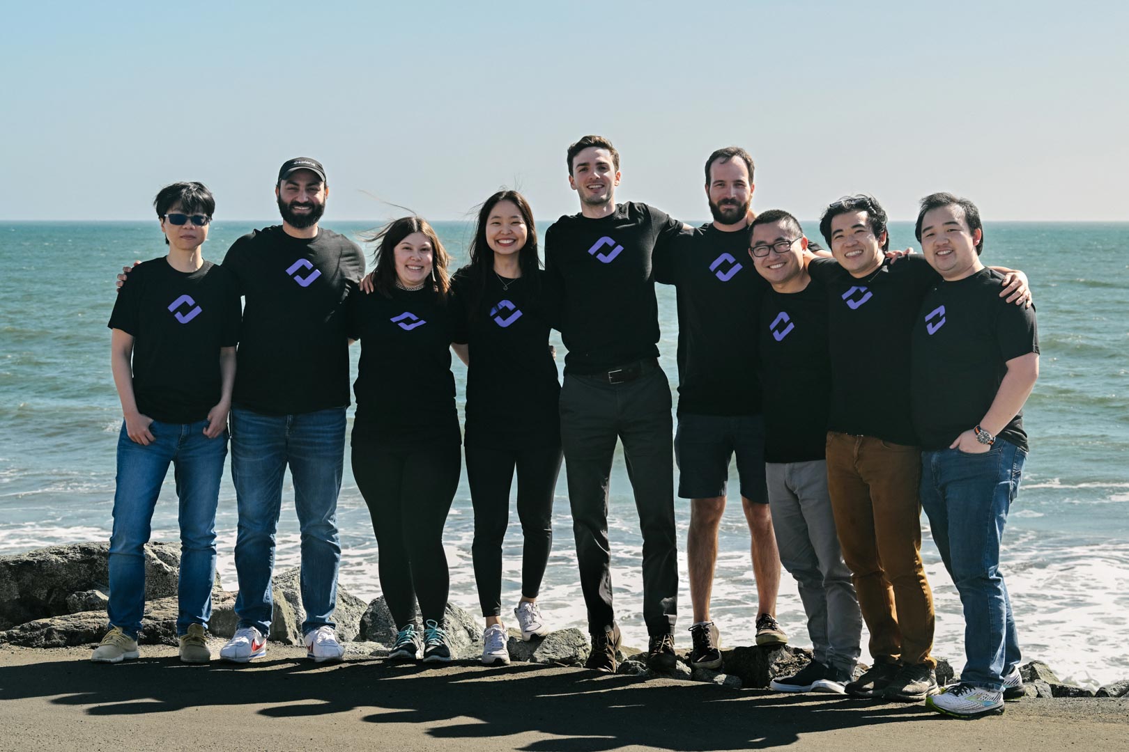 Kolena Team in front of the ocean