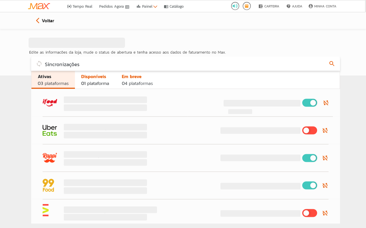 Detalhe do Max trabalhando com múltiplas plataformas de delivery