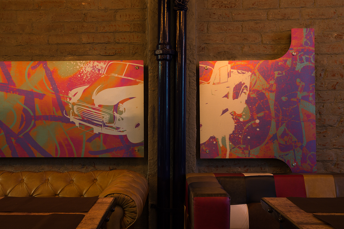 Interior graphics on wall