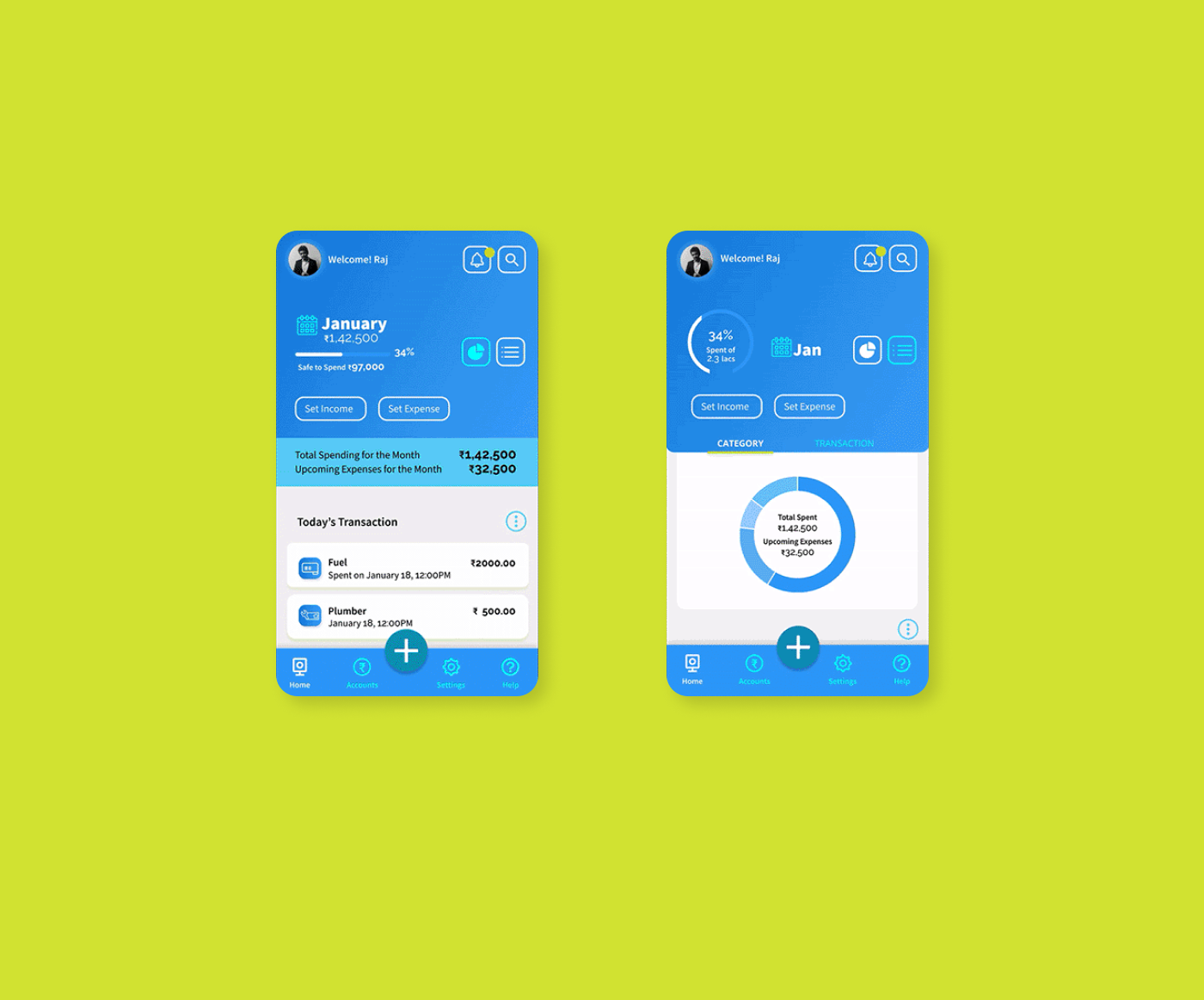 Final Screens for Piggywise App