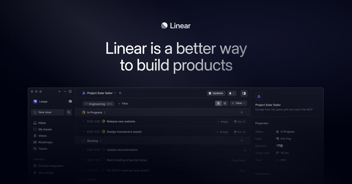 Linear, a better way to build product.