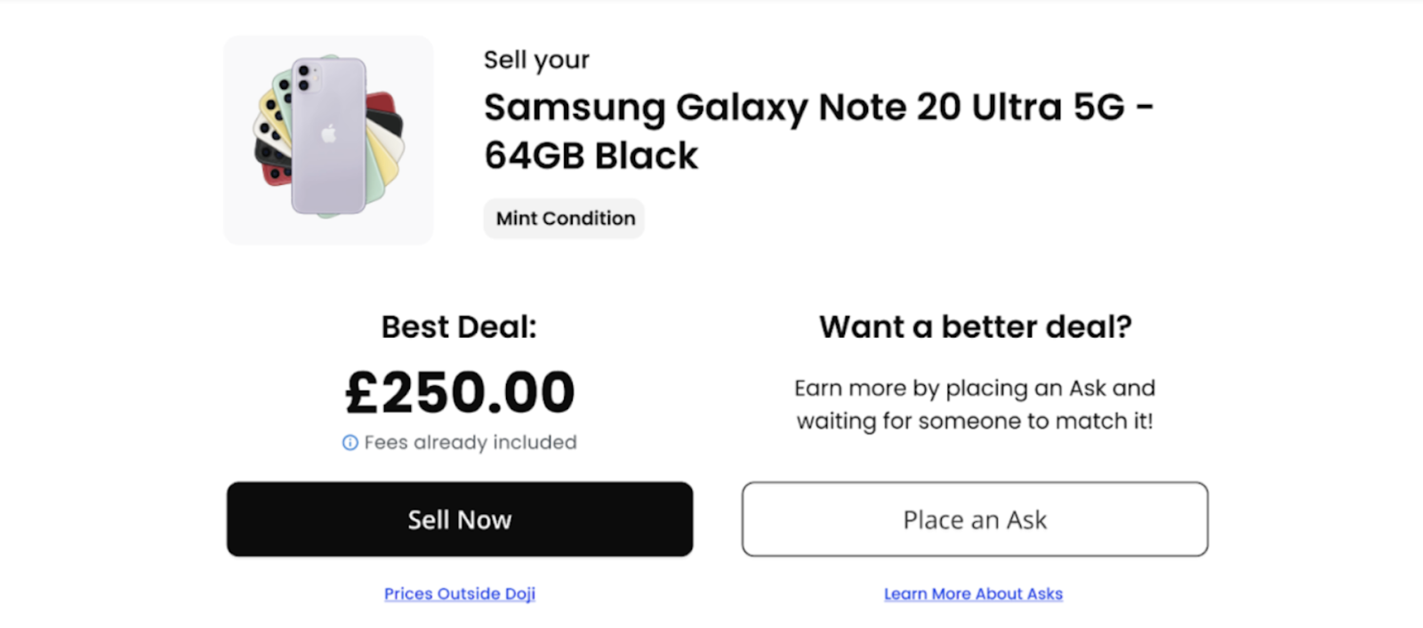 Samsung Galaxy note order book page