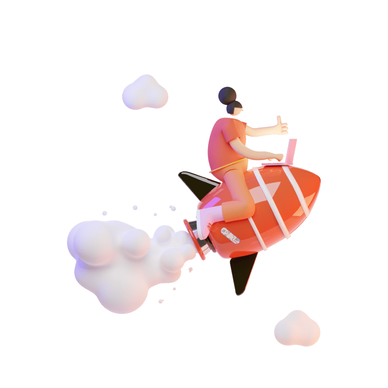 Rocket 3d avec fumé