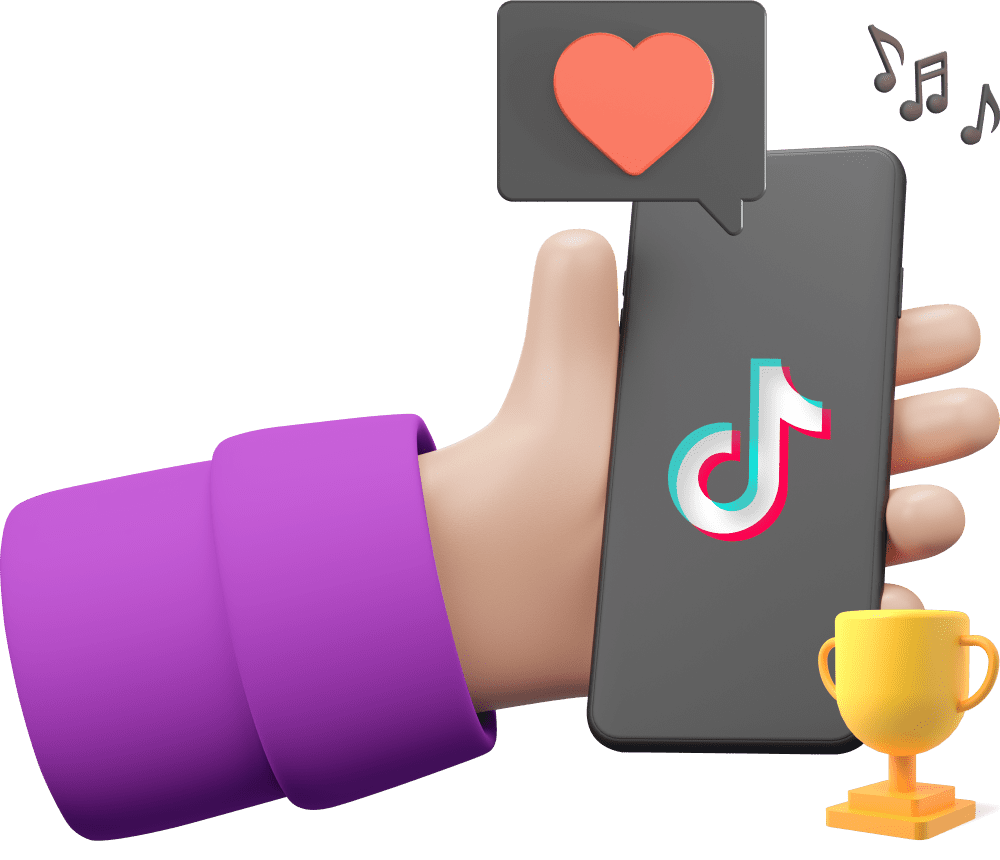Main avec un iphone et un logo tiktok