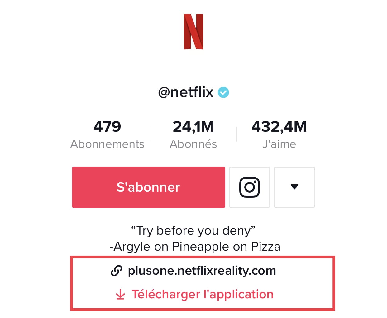 Lien en bio sur TikTok