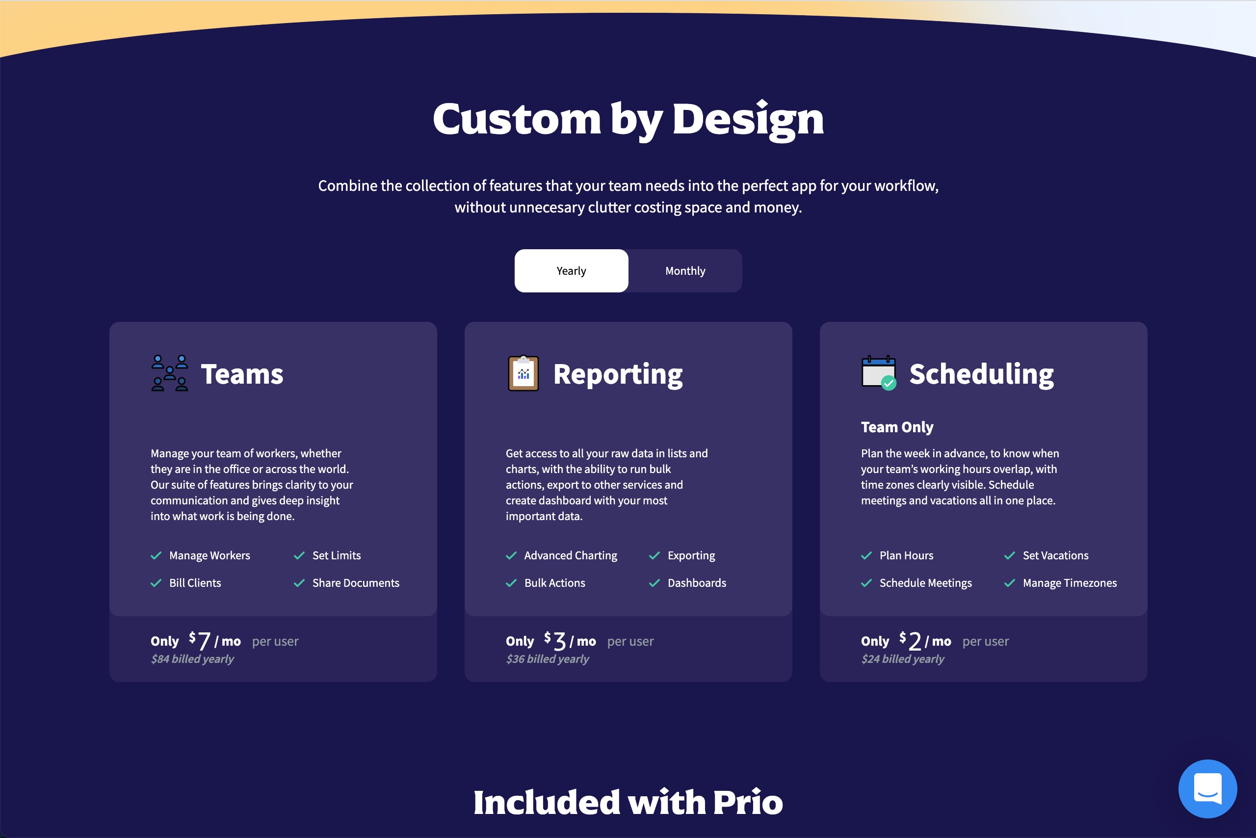 Prio website screenshot