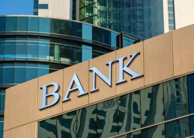 Outside of a bank