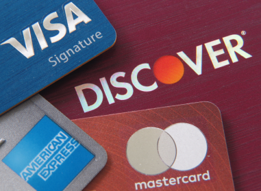 Different brands of credit cards