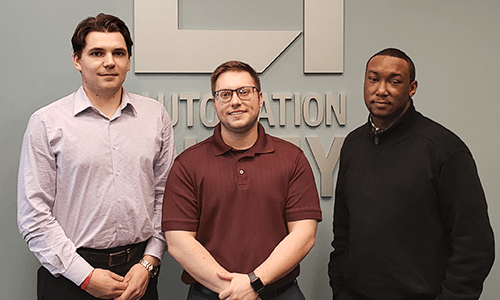 New account managers Cameron Bernicki, Derek Polena, and Cedis Sykes.