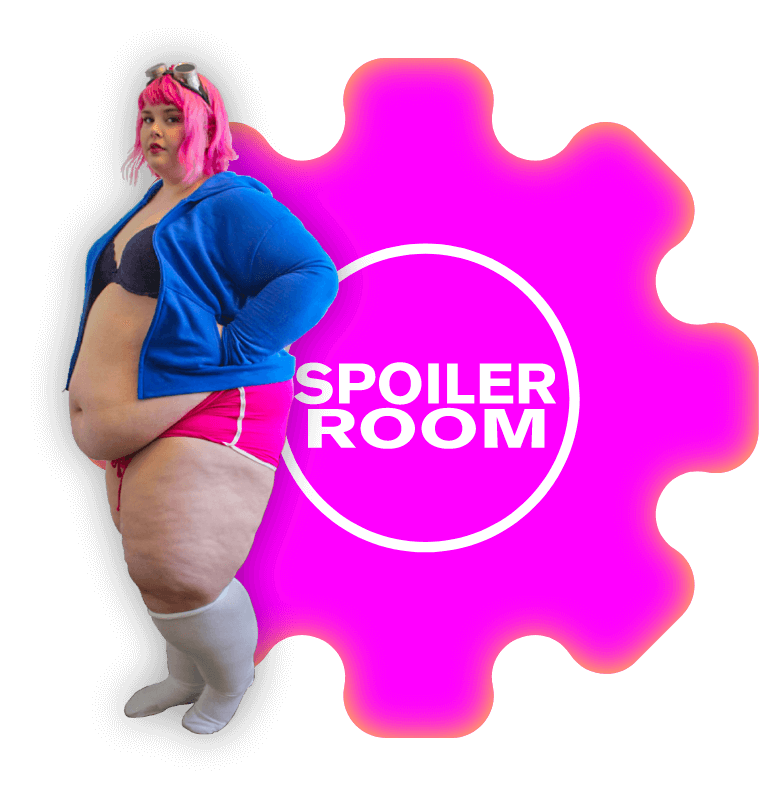 Logo Spoilerroom met dame