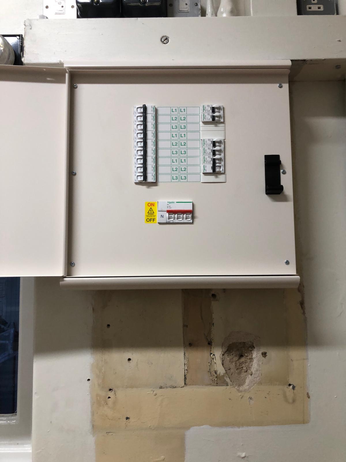 Installation of a Schools Distribution Unit, electrical project in West London