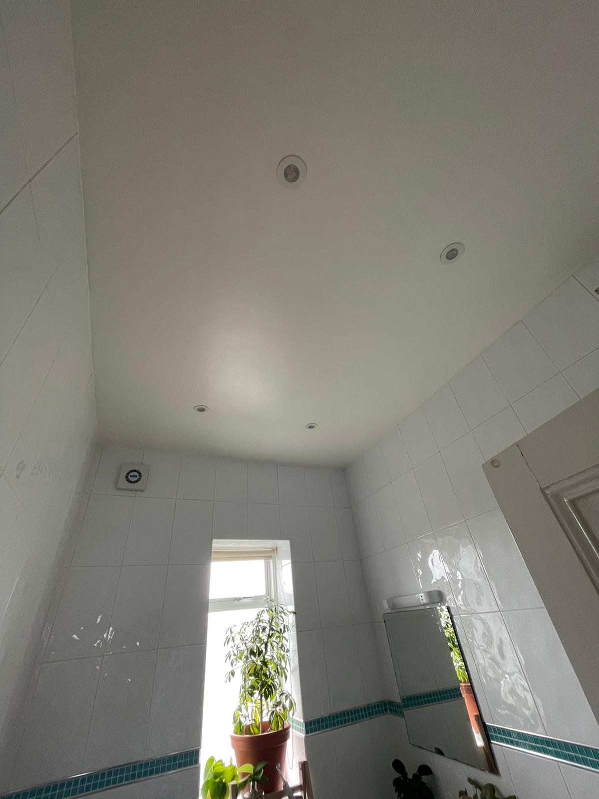 Installation of bathroom ceiling lights, electrical project in West London
