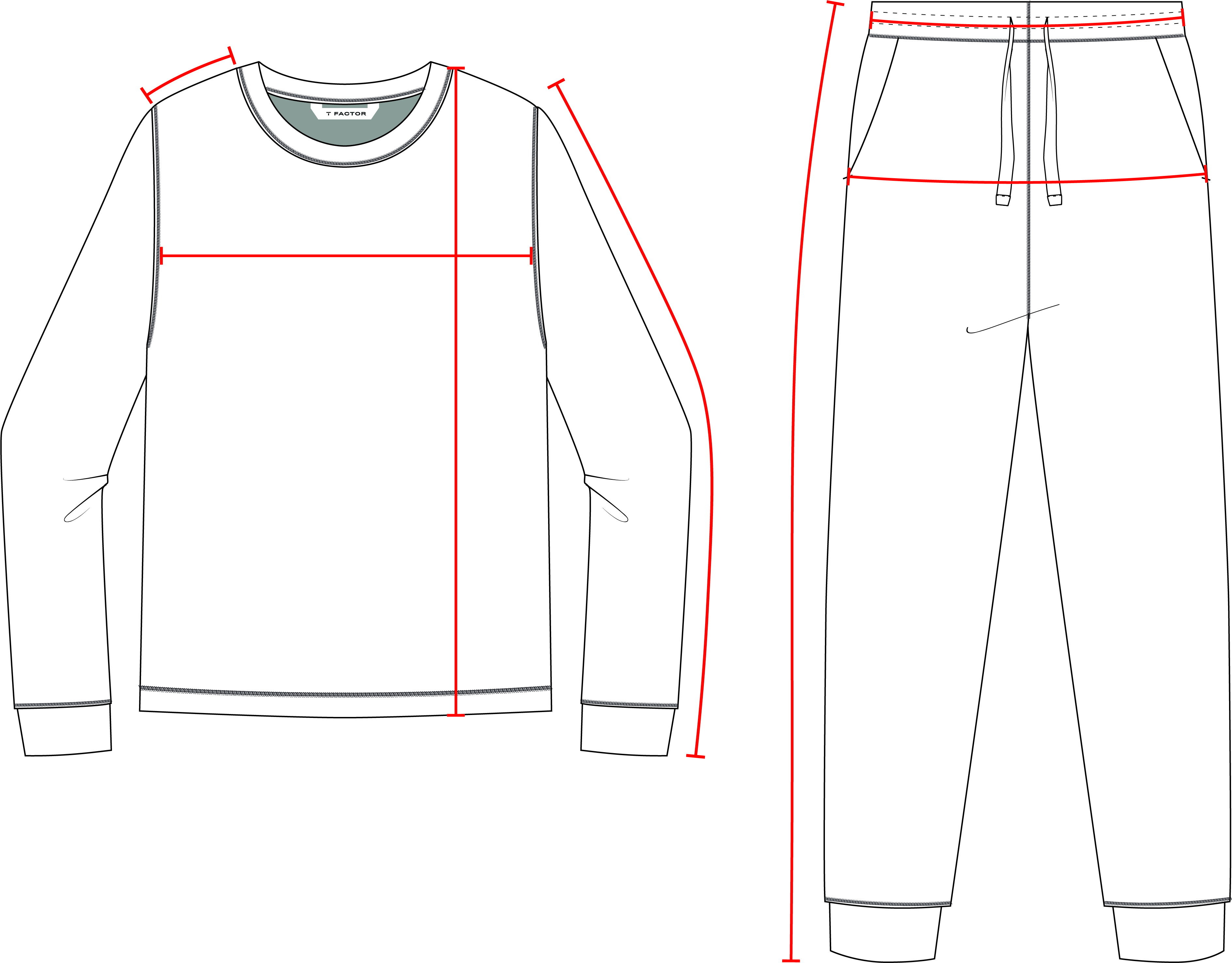 Size Chart For Kids' Long Sleeve Pajamas-Firebolt