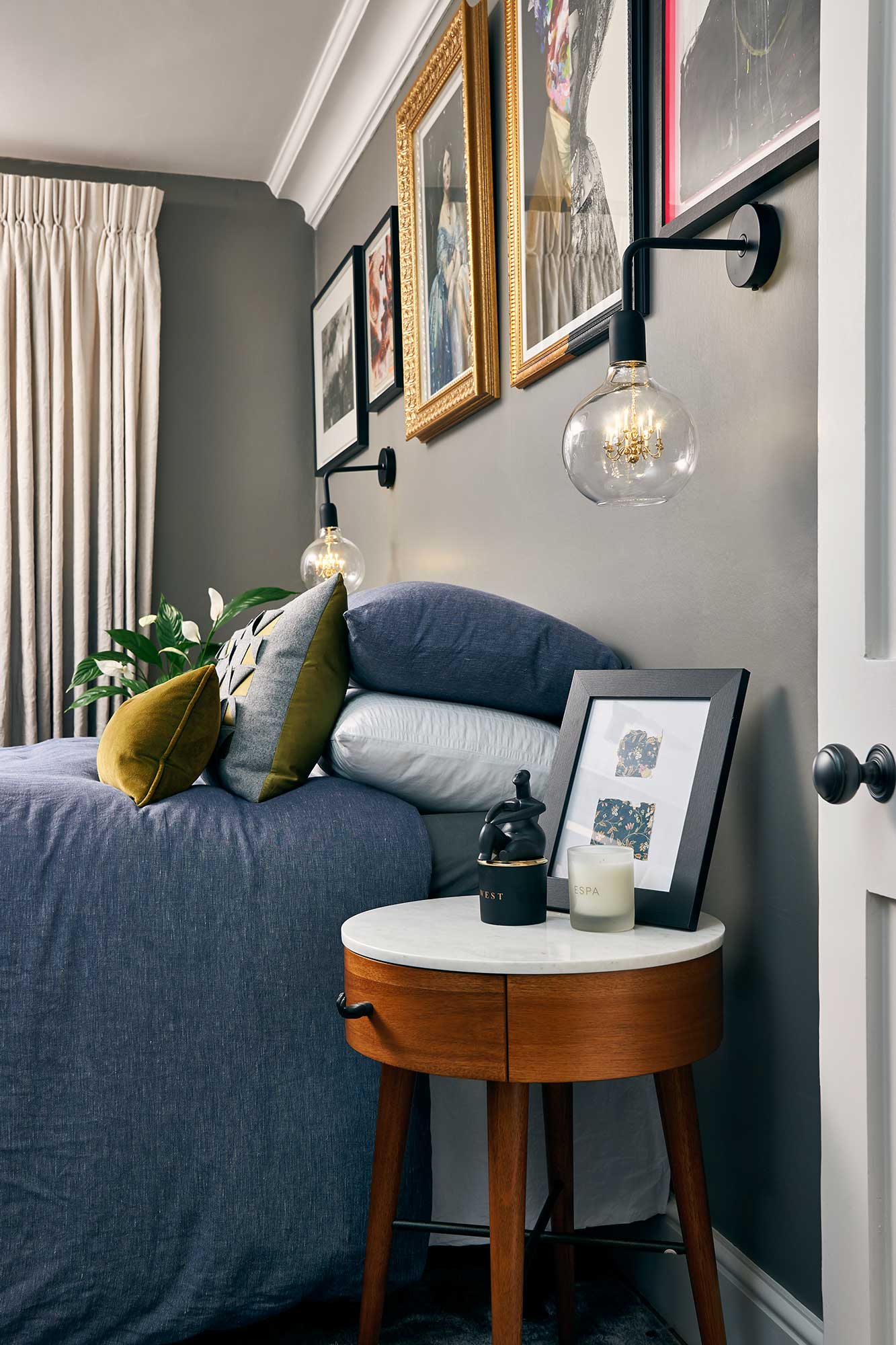 eclectic master bedroom