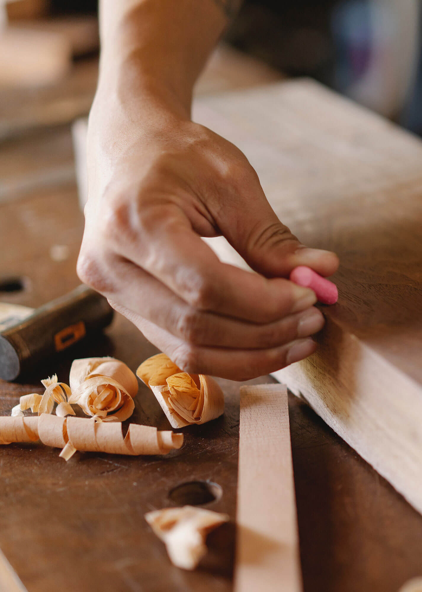 carpenter making bespoke joinery