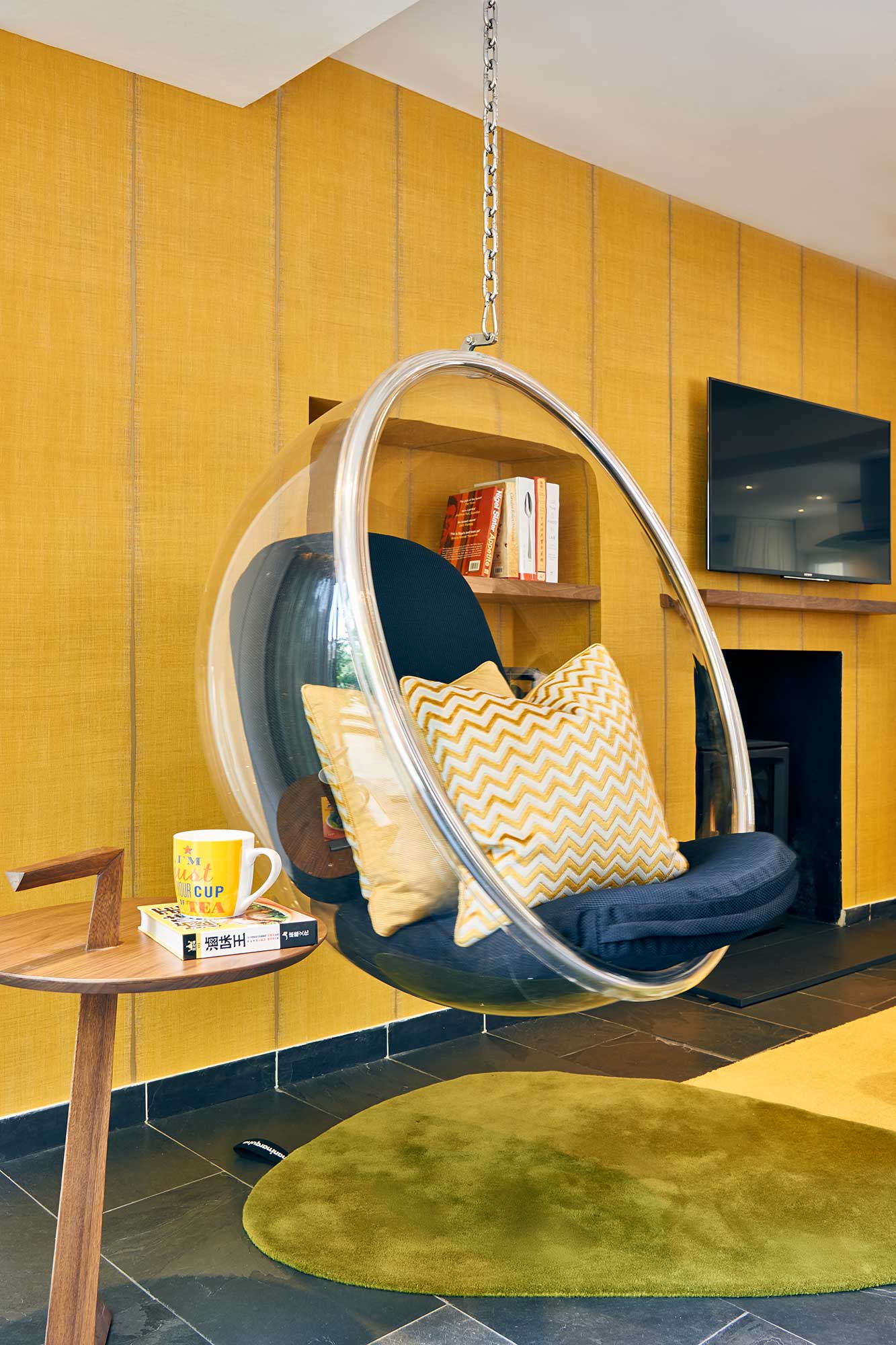 modern Perspex hanging chair