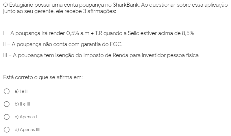 Como o tema poupança é cobrado nas provas da ANBIMA?