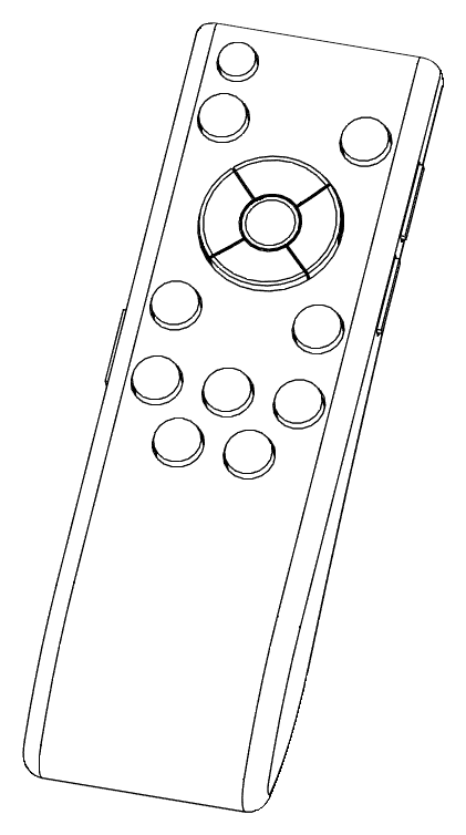 3D Model of a proprietary remote control for a 10ft away interface