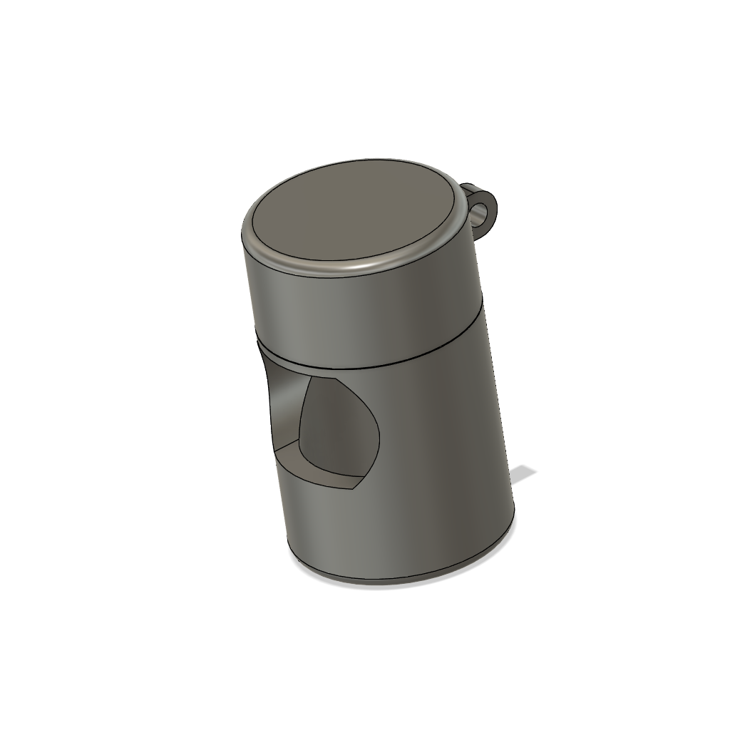 A 3D model of a container to hold plastic dog bag rolls