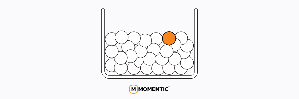 Momentic SEO logo and an icon representing most content on the web is not worthy of readers' eyes