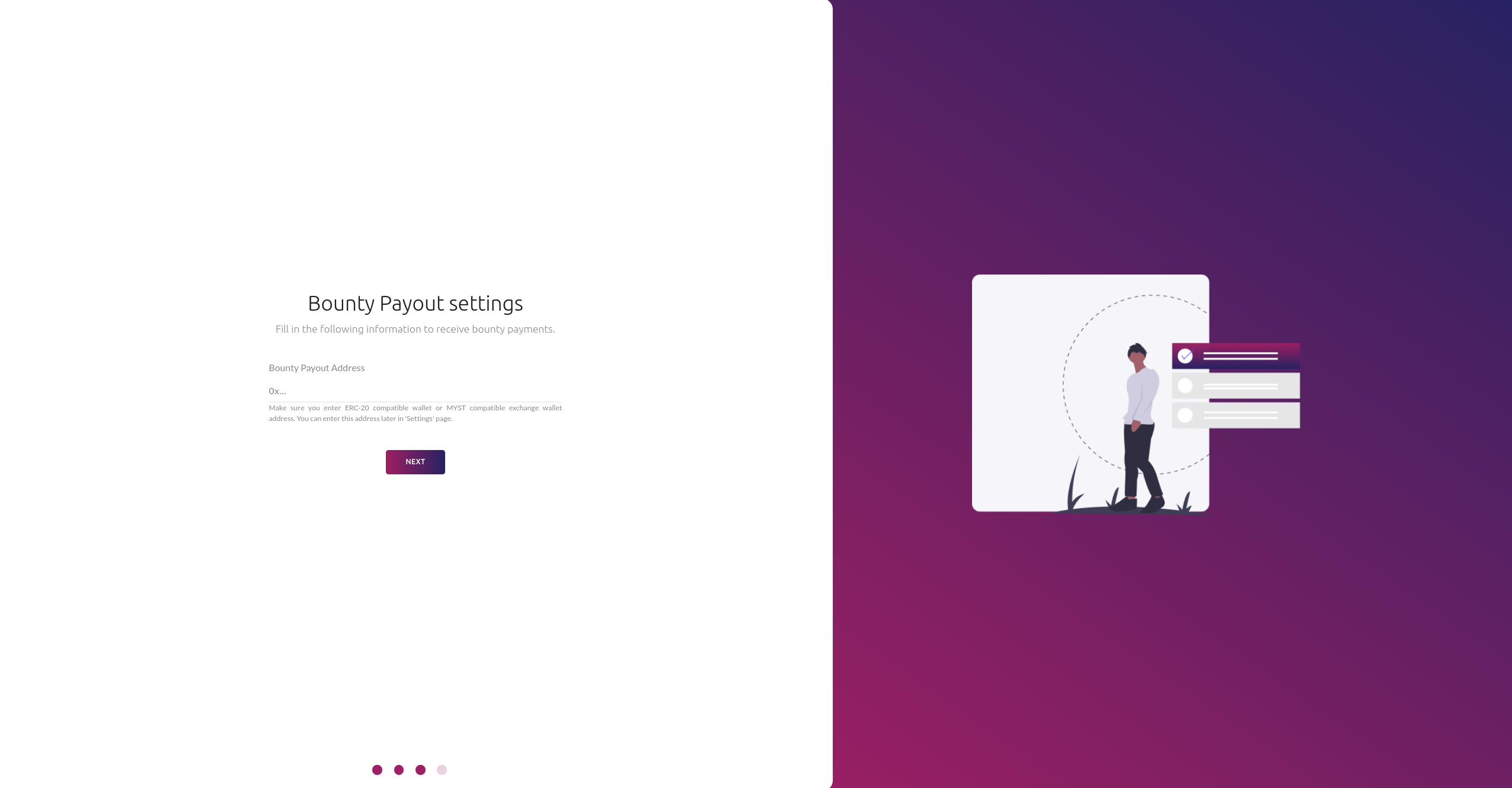 Bounty Payout settings