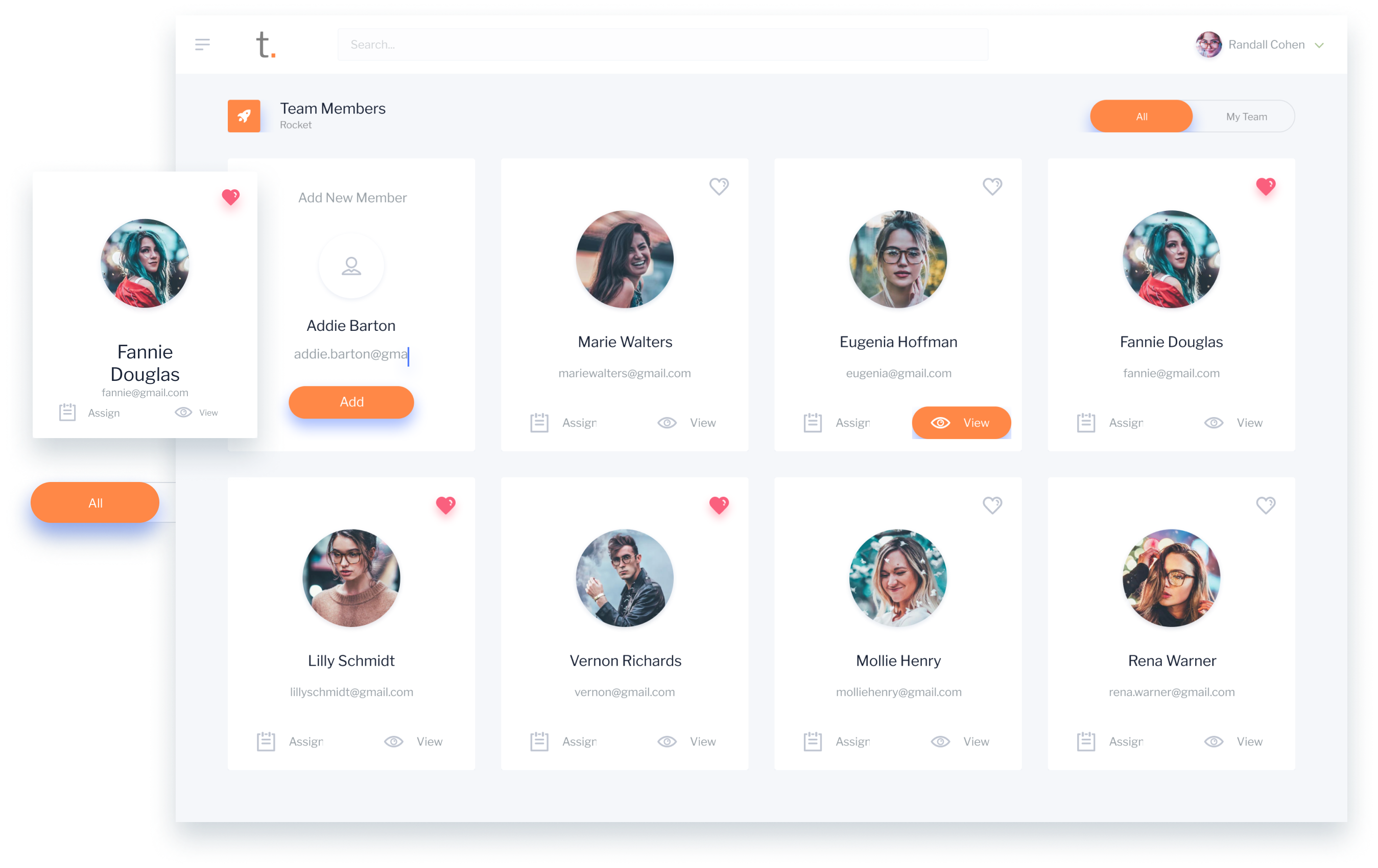 Screenshot of the app menu