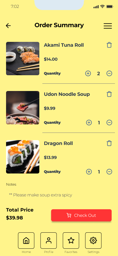Happy eats mobile app hi fidelity ordering screen design