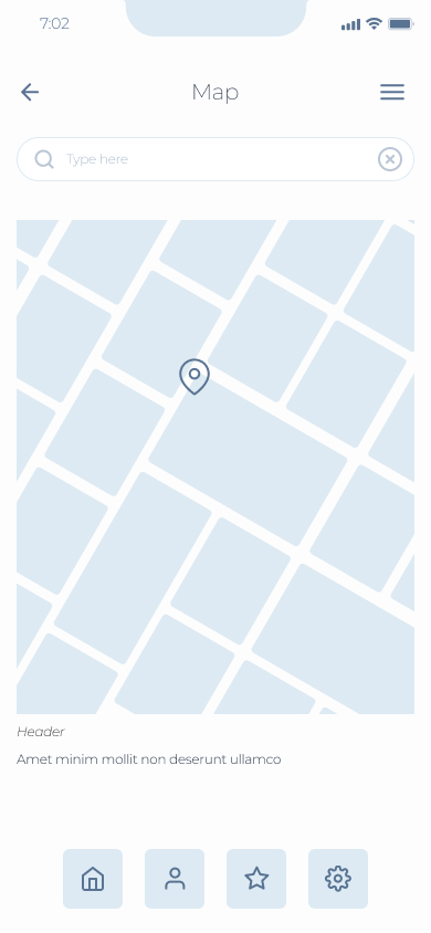 Happy eats mobile app low fidelity digital wire frame maps screen